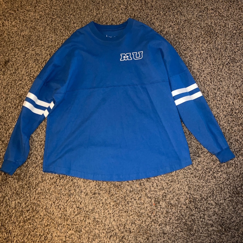 Disney Parks Monsters University Blue Spirit Jersey XL Graphic Long Sleeve